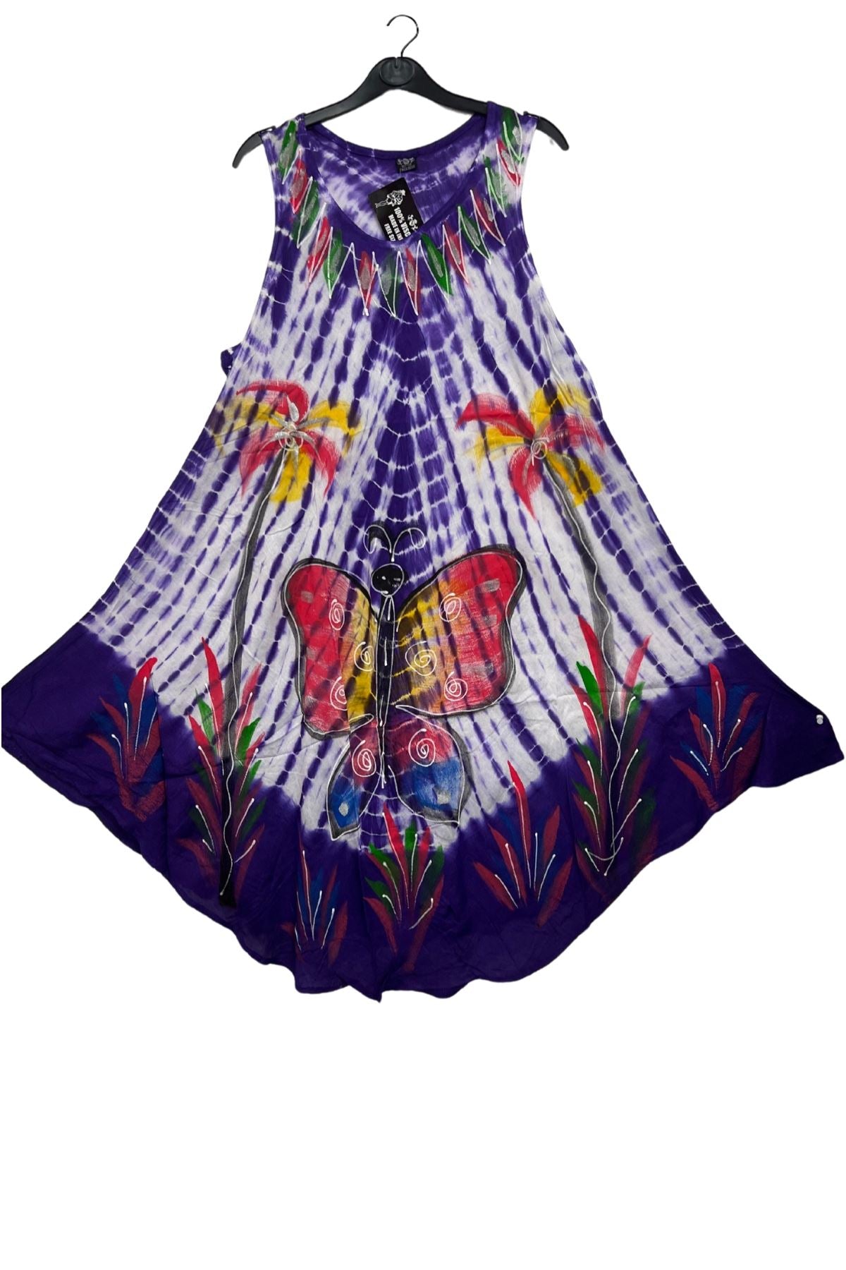 Tie Dye Butterfly Pattern Umbrella Style Dress