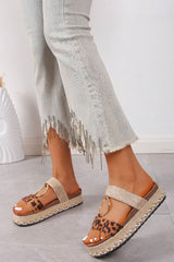 Knitted Detail Two Strap Comfortable Slider