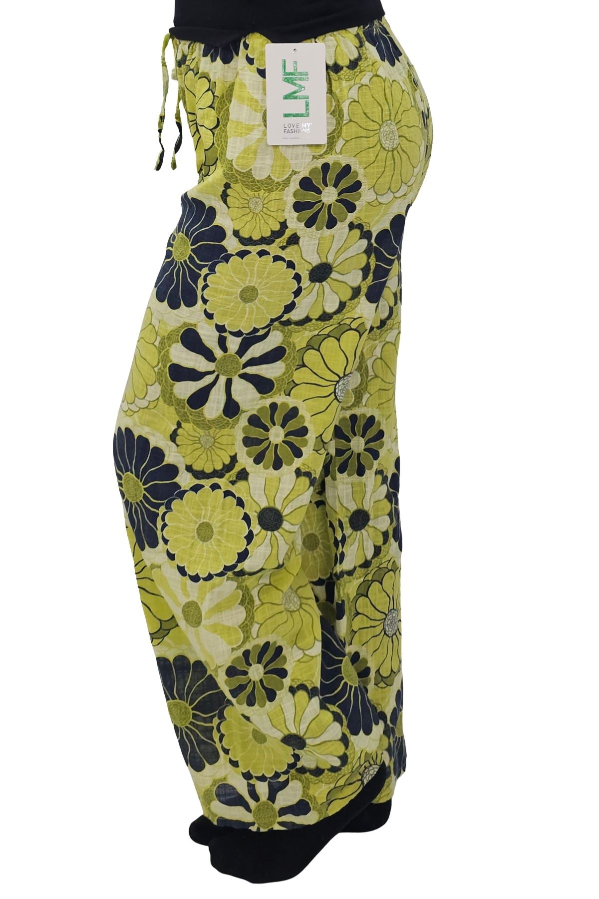 Floral Print Wide Leg Cotton Palazzo