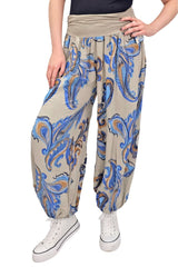Baroque Paisley Print Baggy Harem Style Trousers