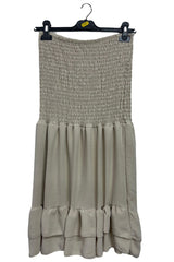 Plain Bandeau Shirred Playsuit
