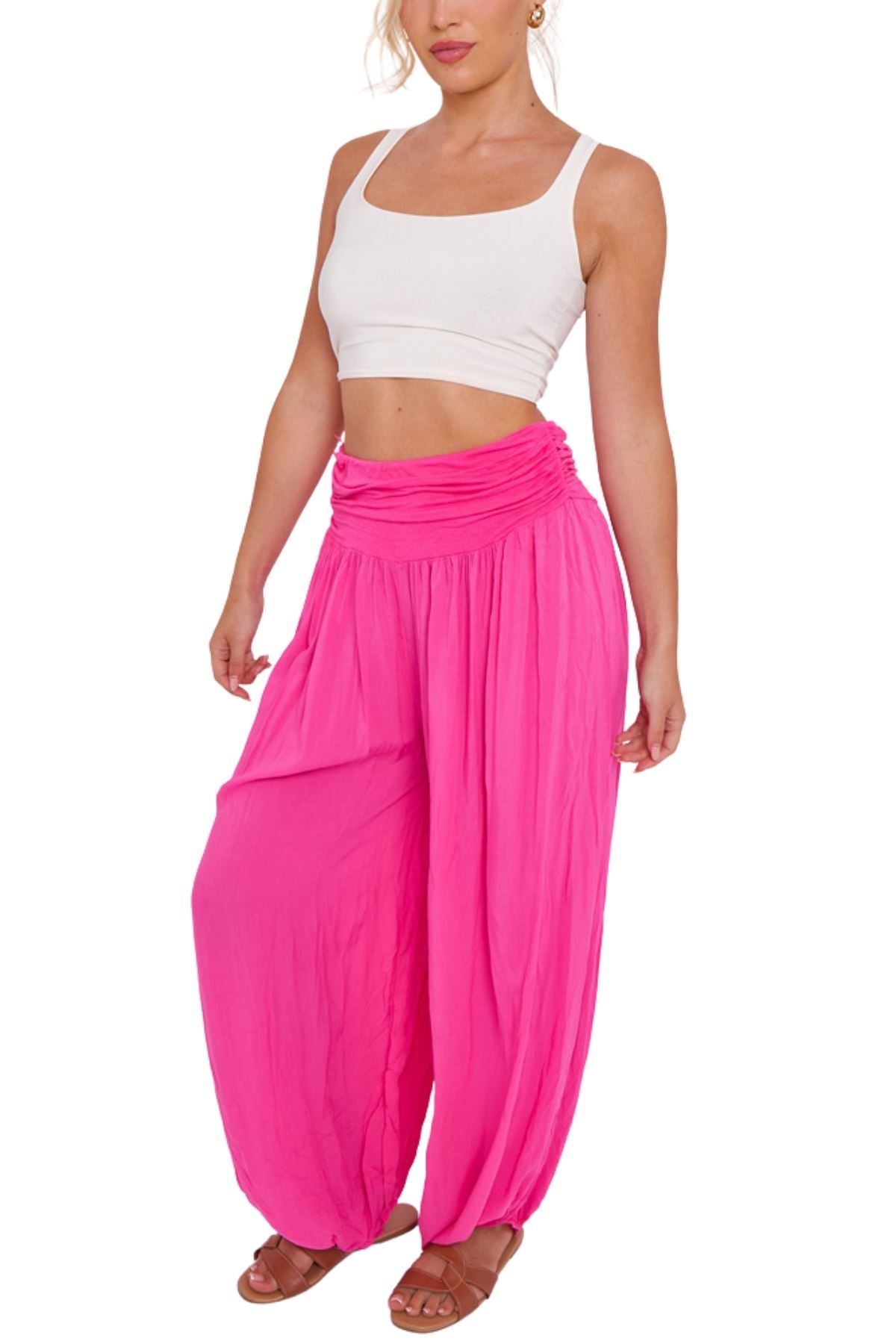 Plain High Waist Harem Pants