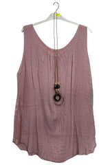 Plain Asymmetrical Hem Cotton Top