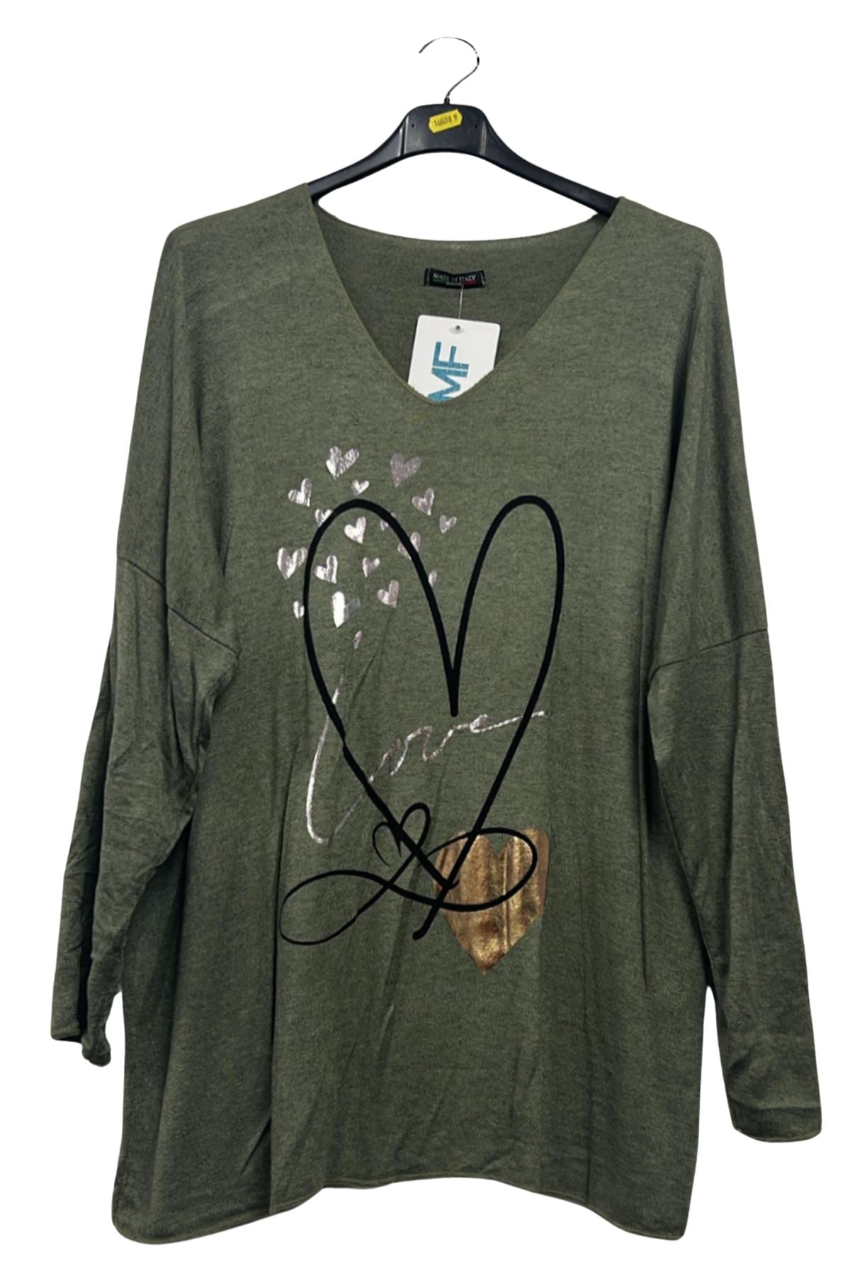 Shimmering Love Hearts Tunic Top