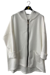 Plain Front Closure Zipper Hoodie