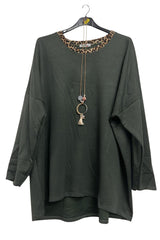 leopard trim tunic wholesale