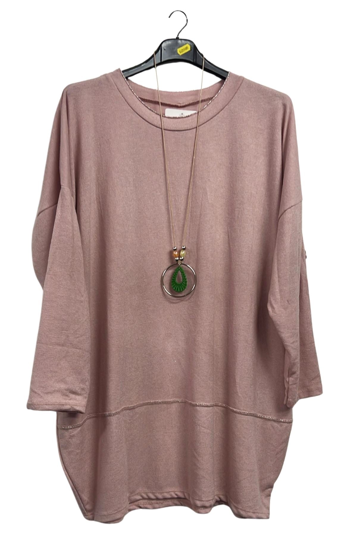 Plain Soft Knit Round Hem Top
