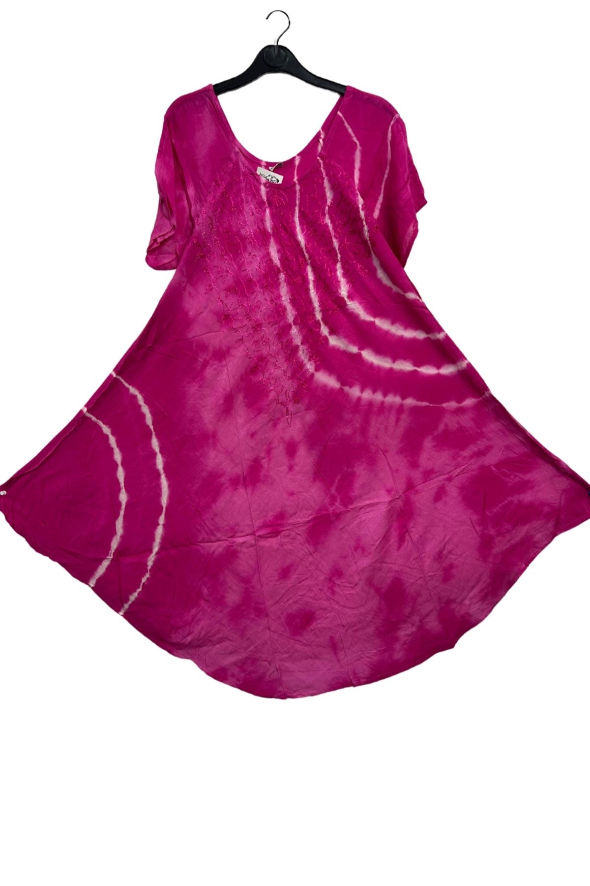 Tie-Dye Spiral Pattern Umbrella Style Dress