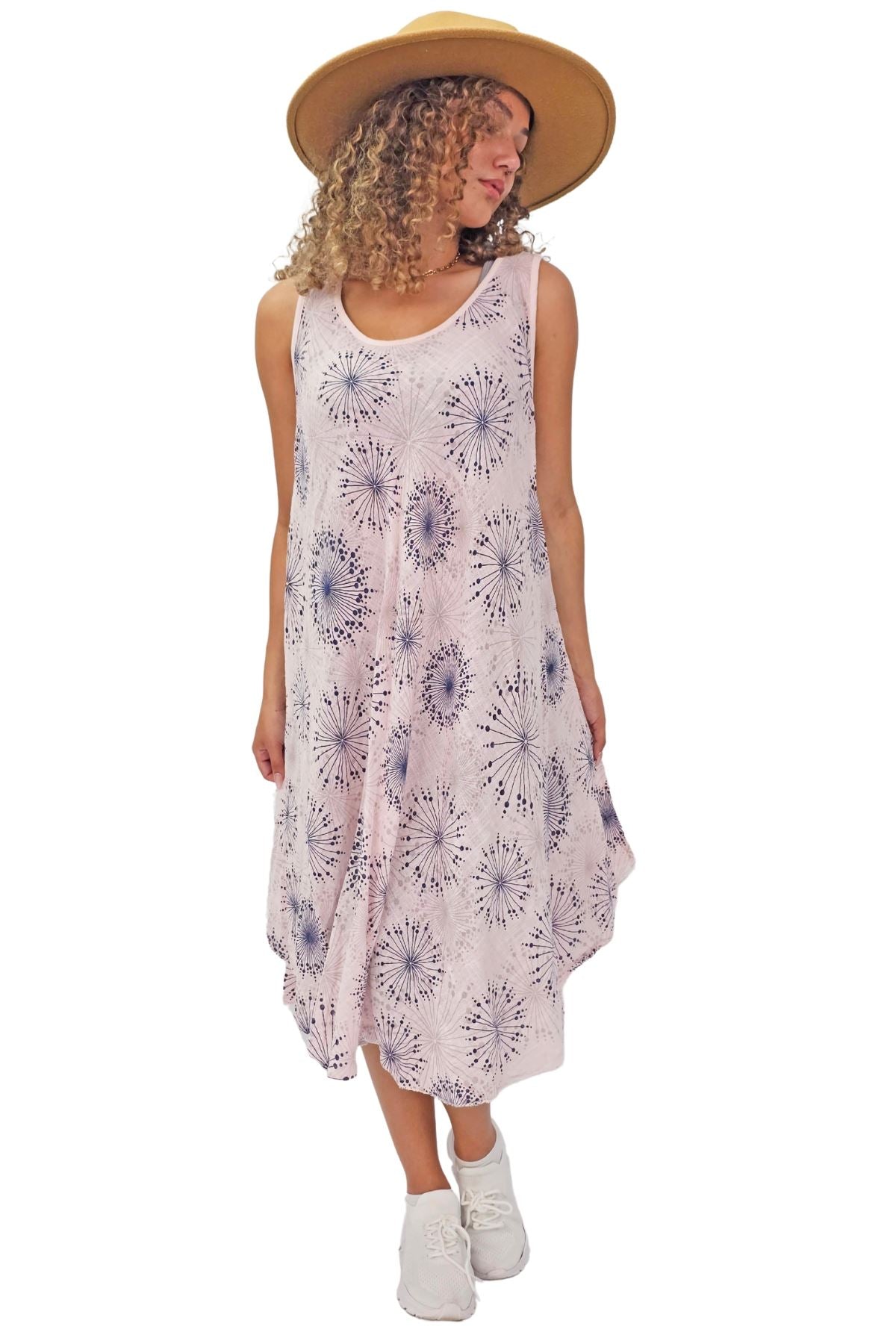 Abstract Firework Print Cotton Dress