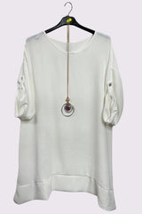 Plain Textured Button Up Seleeves Top