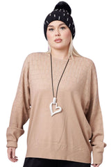 Diamante Cutwork Pattern Sof Knit Top