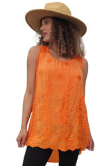 Embroidered Floral Pattern Crochet Top