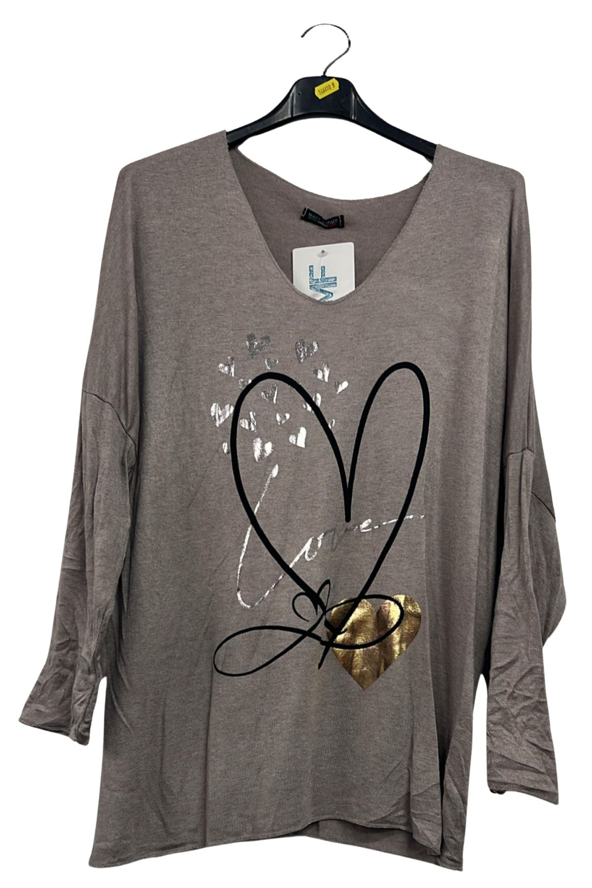 Shimmering Love Hearts Tunic Top
