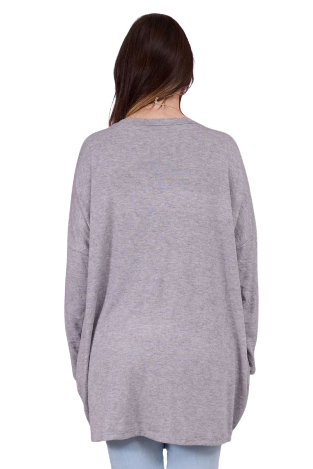 Plain Soft Knit Round Hem Top