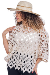 Crochet Knit Diamond Pattern Cotton Top