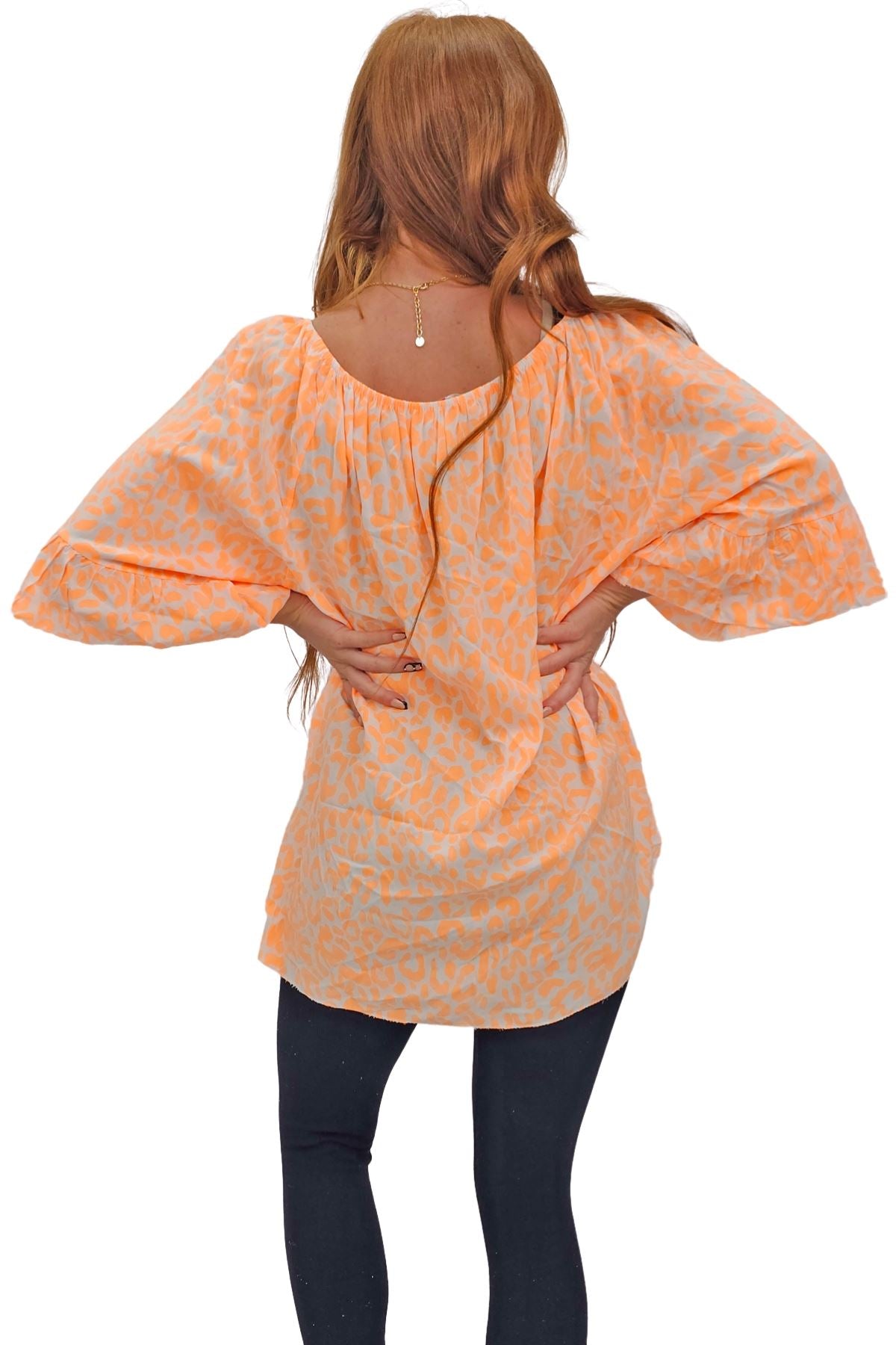 Subtle Textured Pattern Flared Sleeves Top
