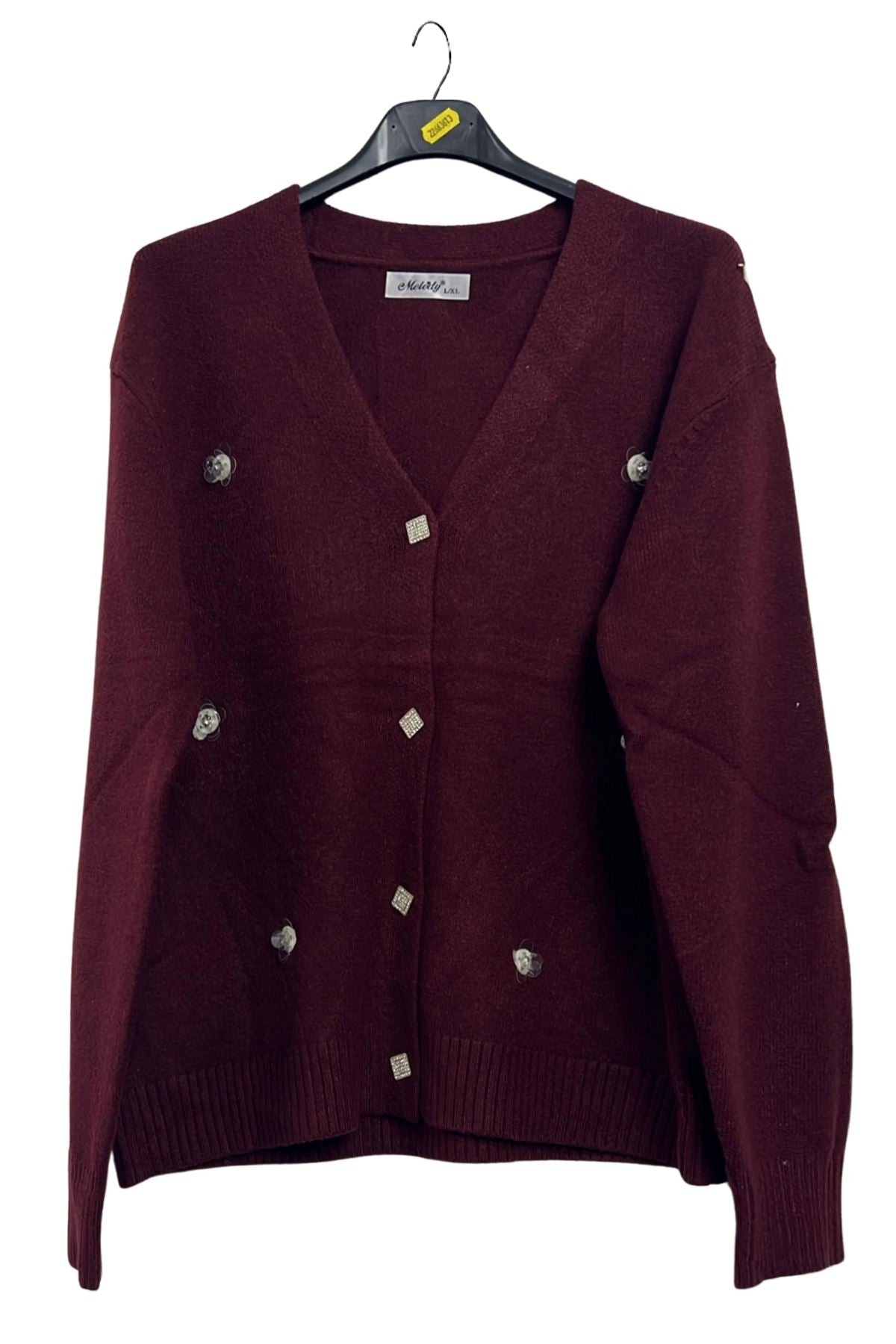 bulk diamond pattern cardigan