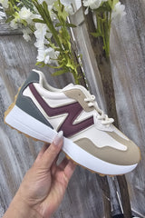 Two Tone Chunky Lace Up Trainer