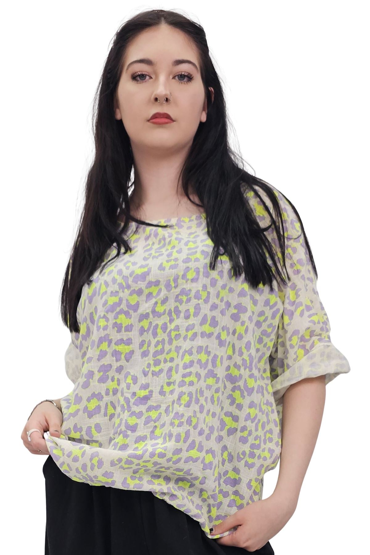 Leopard Print Tunic Cotton Top