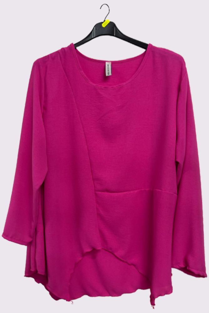 Plain Asymmetrical Oversized Top