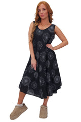 Abstract Firework Print Cotton Dress