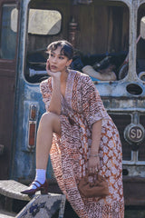 Tie Dye Geometric Print Bohemian Maxi Style Dress