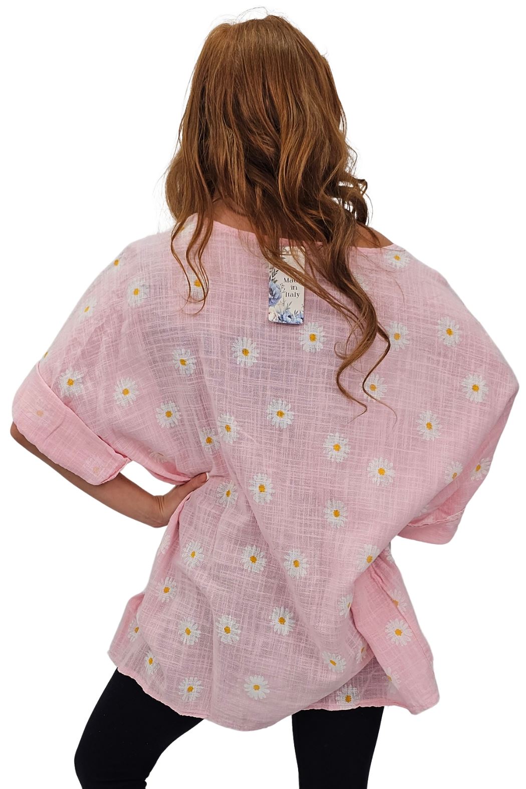 Daisy Flower Print Necklace Cotton Top