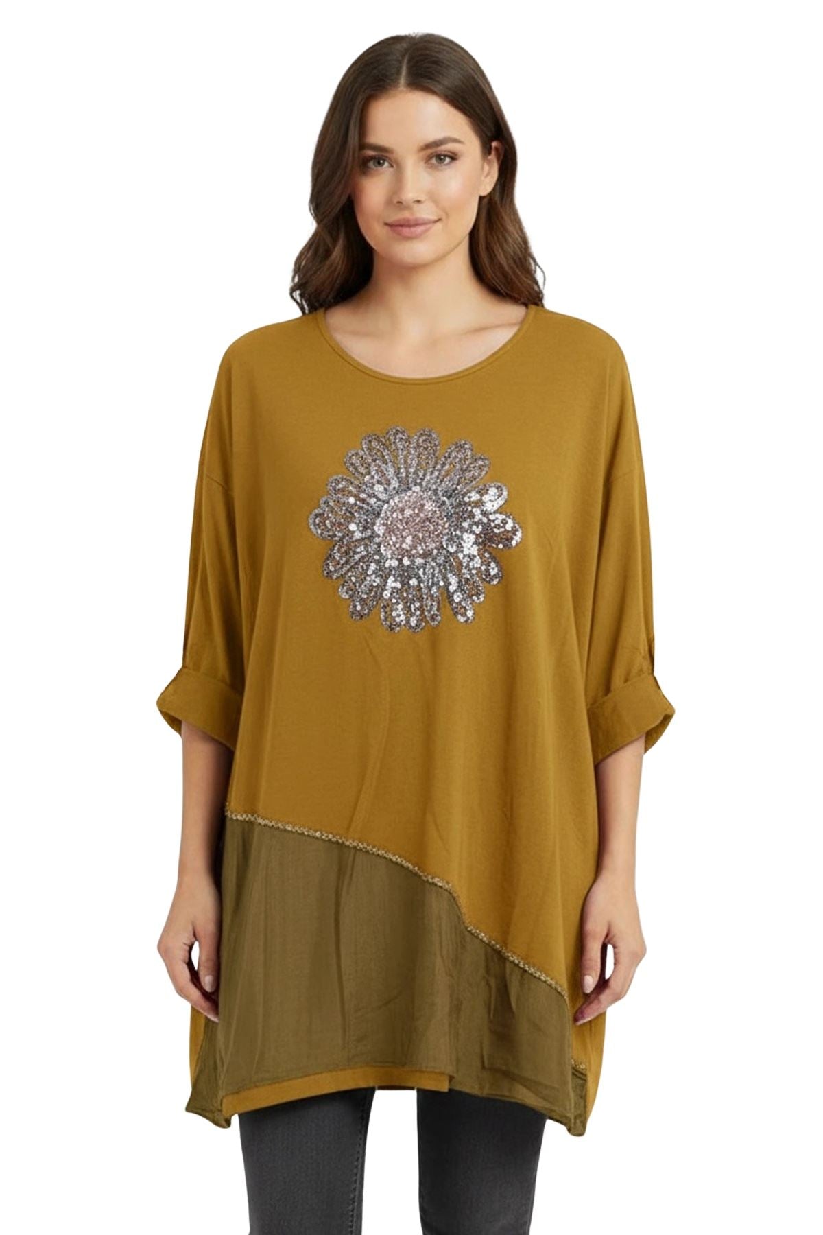 sequin oversized fashion top