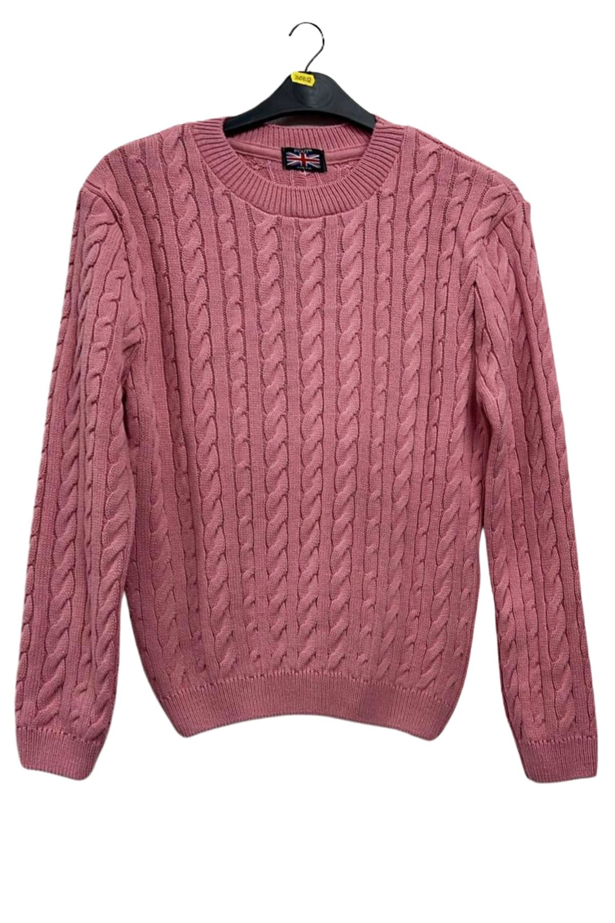Cable Knit Textured Ribbed Cuffs Tunic Jumper