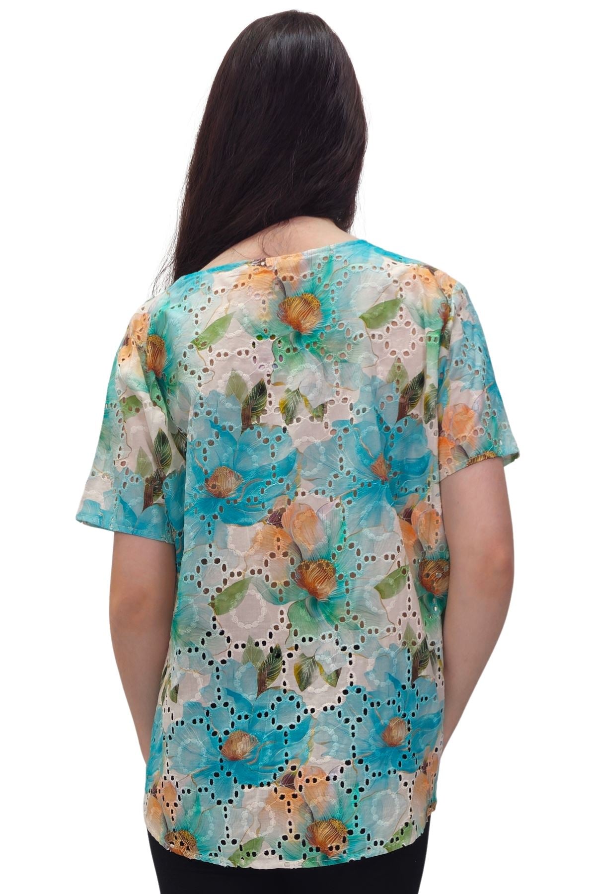 Floral Pastel Shades Print Cotton Top