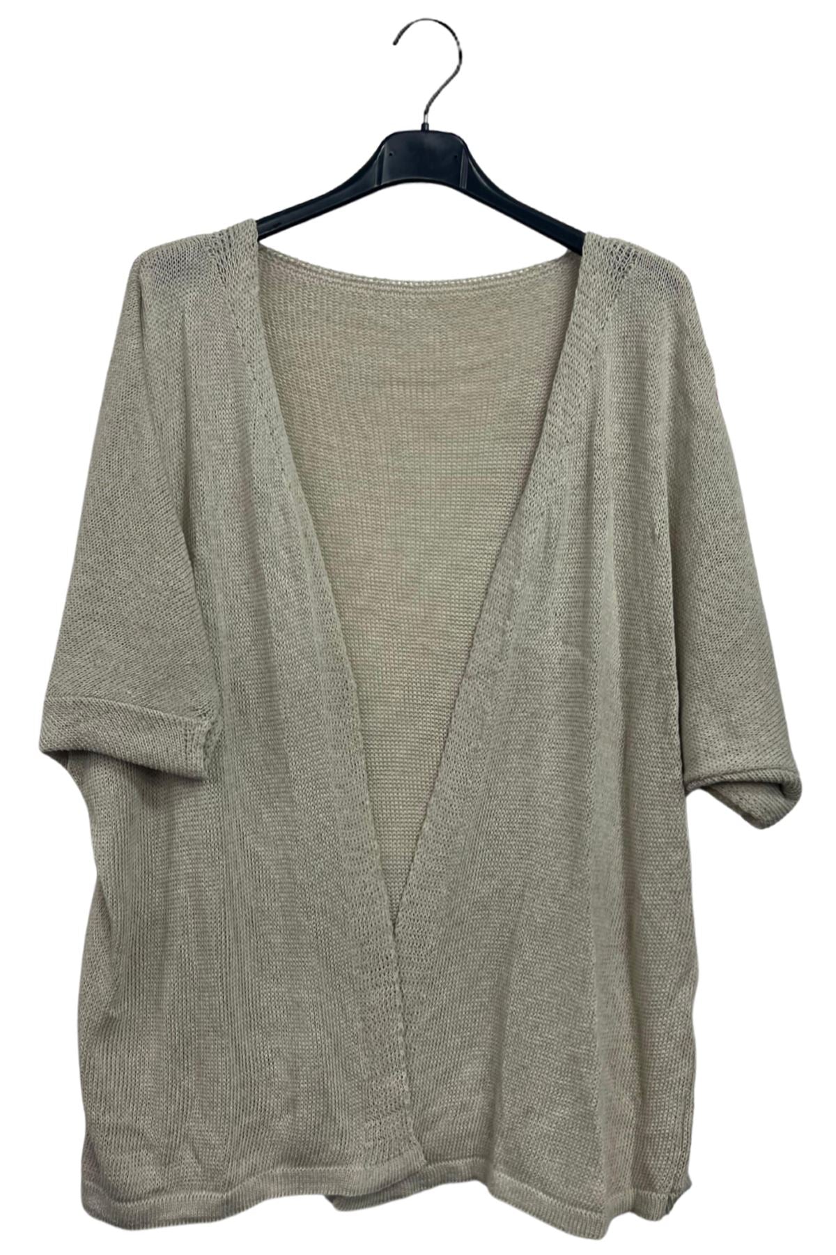 Plain Knitted Drape Cotton Cardigan