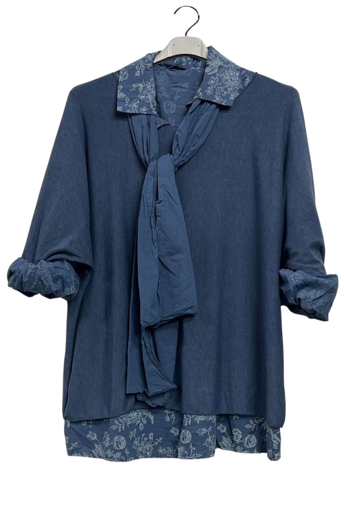 layered hem floral top for boutiques