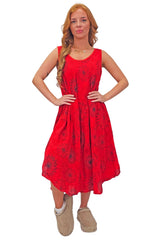 Abstract Firework Print Cotton Dress