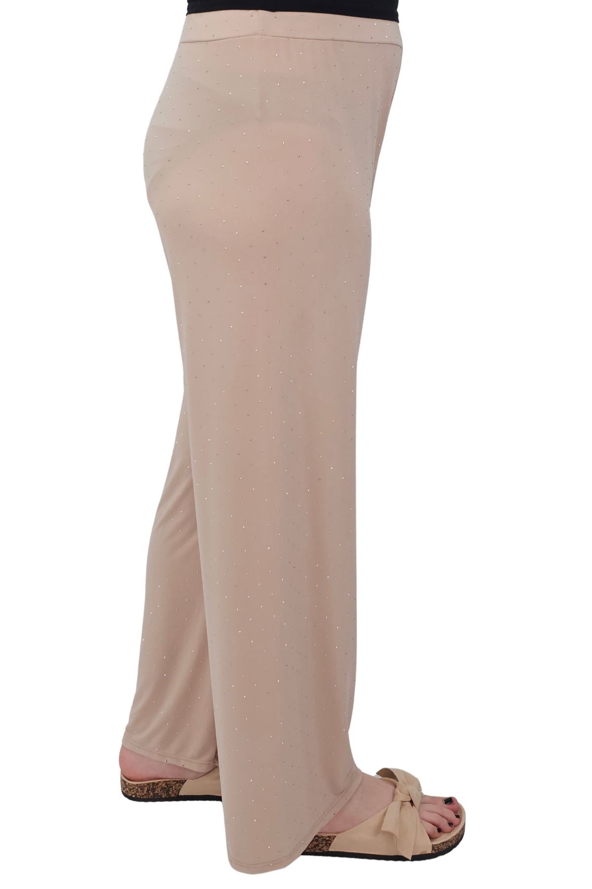 Diamante Pattern Wide Leg Trousers