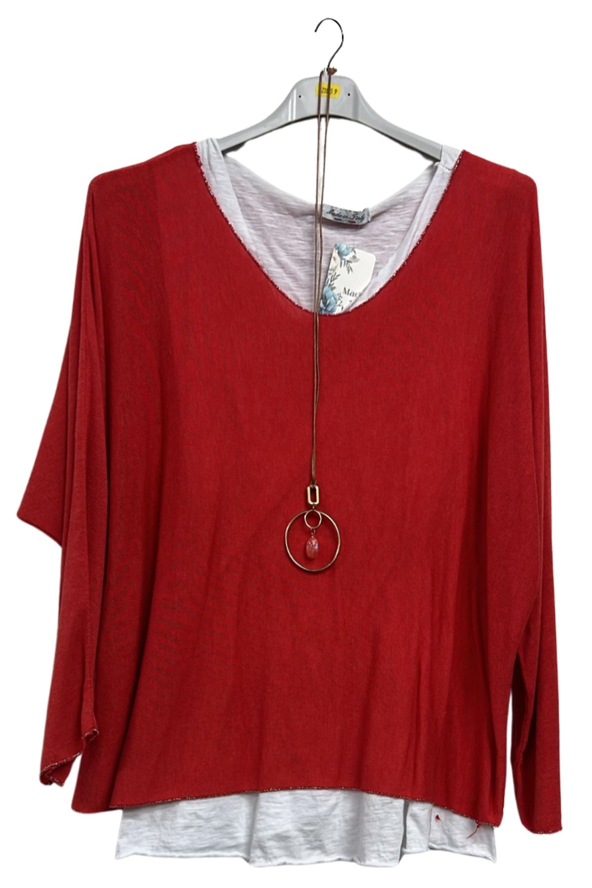 Plain Layered Hem Tunic Cotton Top