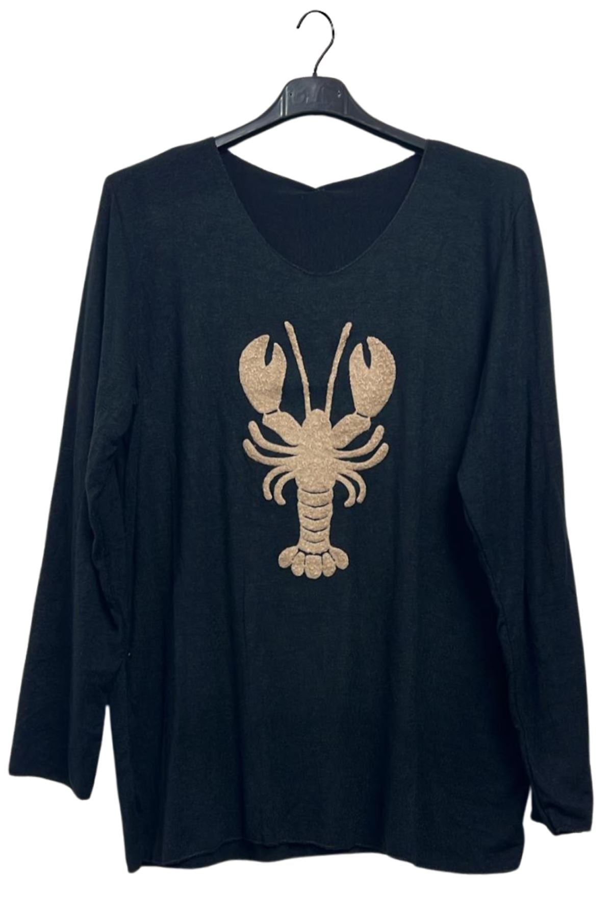 A Lobster Motif Soft Feel Tunic Top