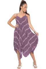 Tie Dye Print Draped Hem Dress