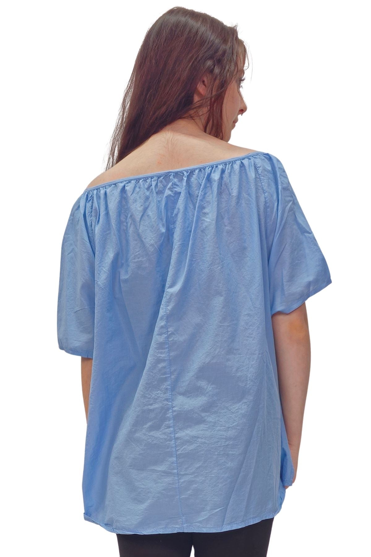 Plain Lace Tie Detailing Cotton Top