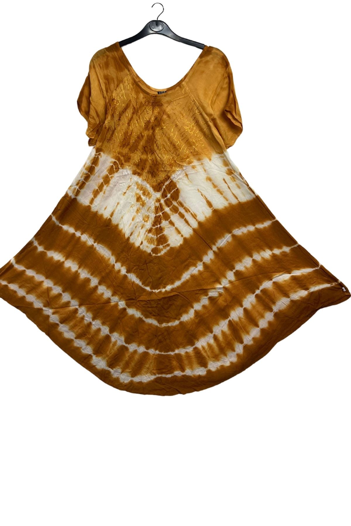 Tie-Dye Diamond-Shaped Umbrella Flare Design Dress