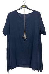 Plain Asymmetrical Oversized Cotton Top