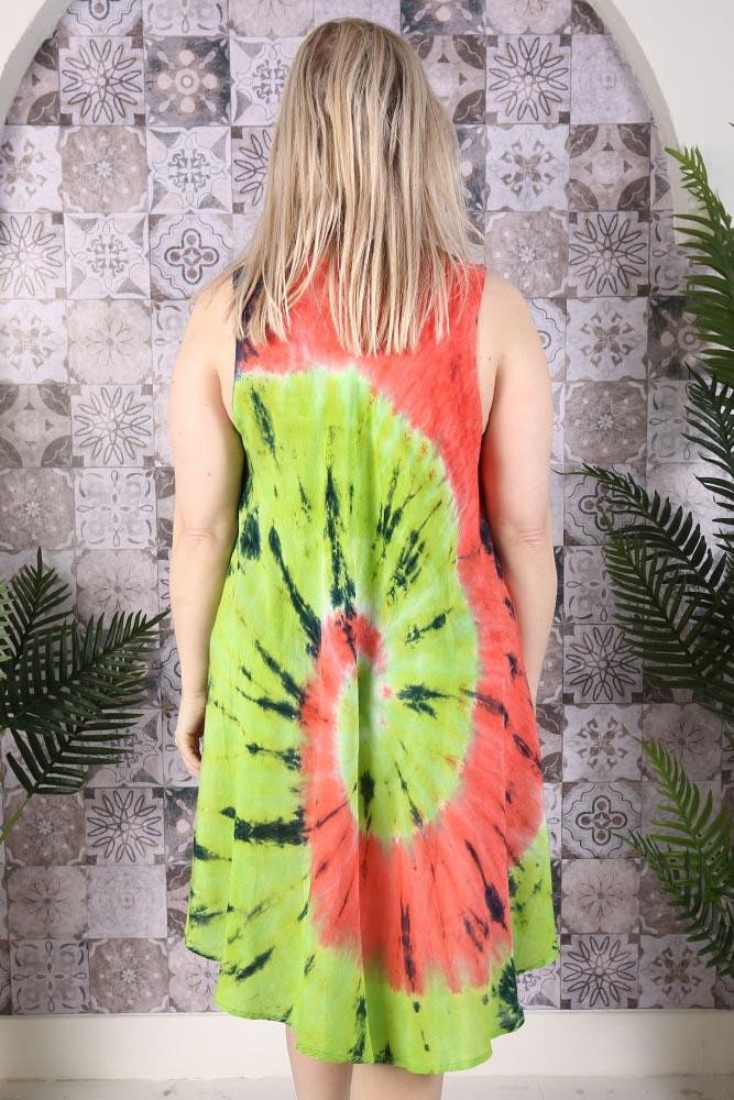 Spiral Print Umbrella Dress