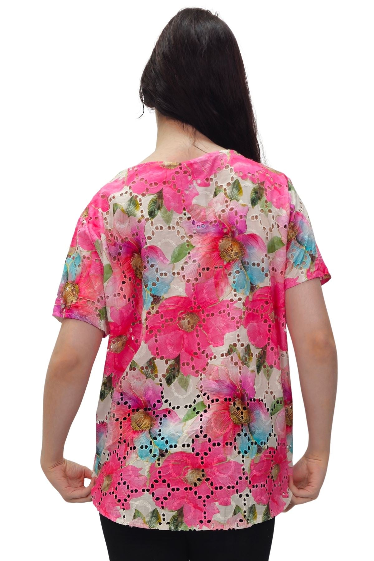Floral Pastel Shades Print Cotton Top