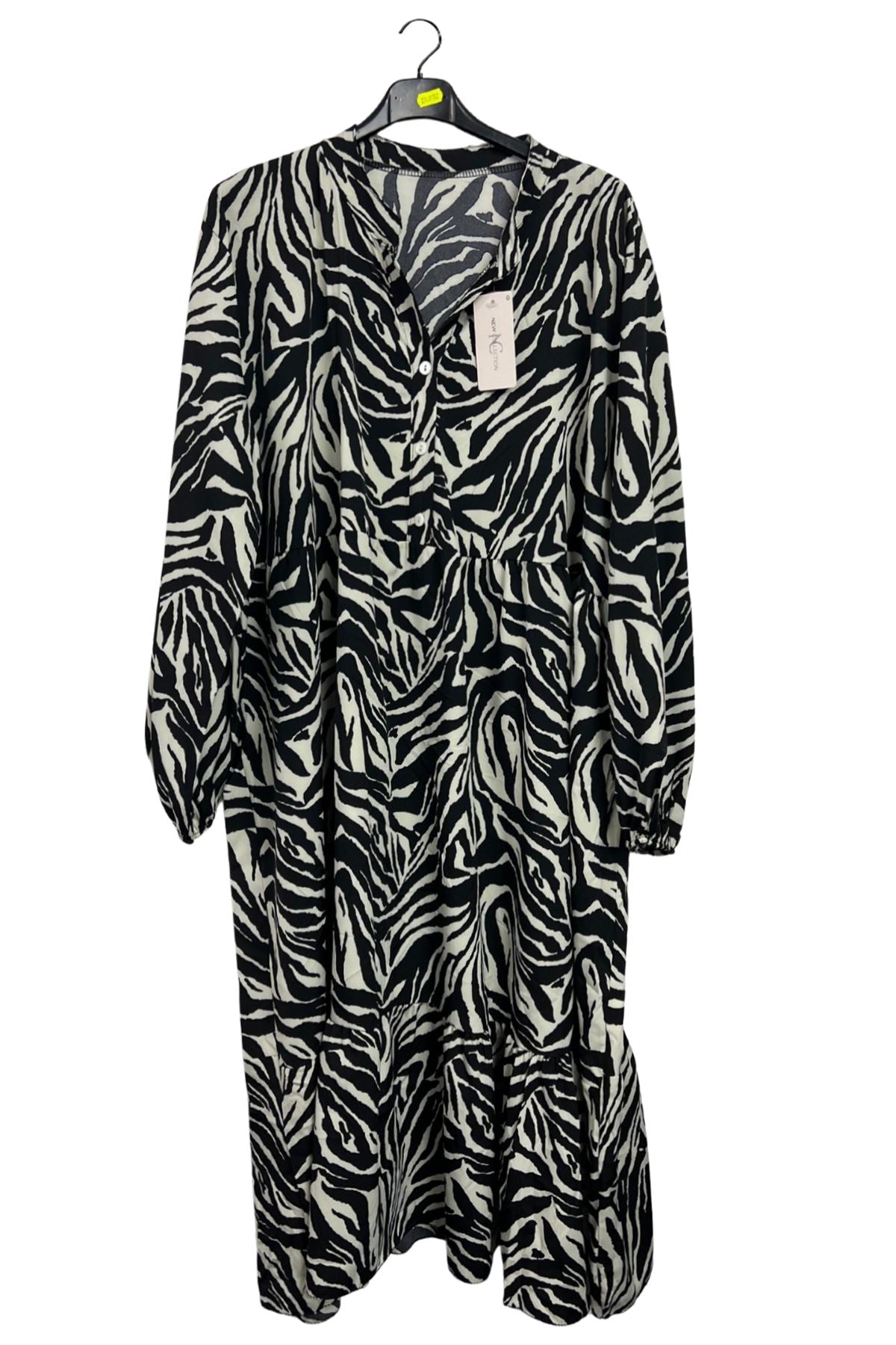 All-Over Leopards Print Button-Front Dress