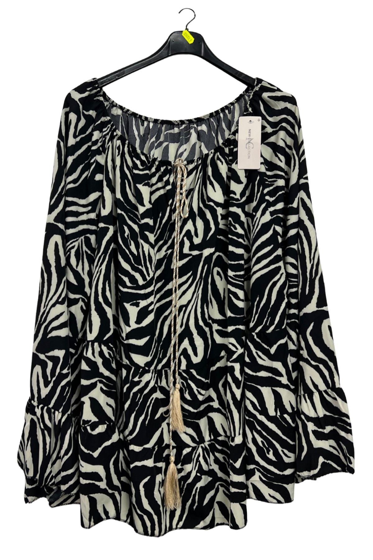 Leopards Print Boho Peasant Top