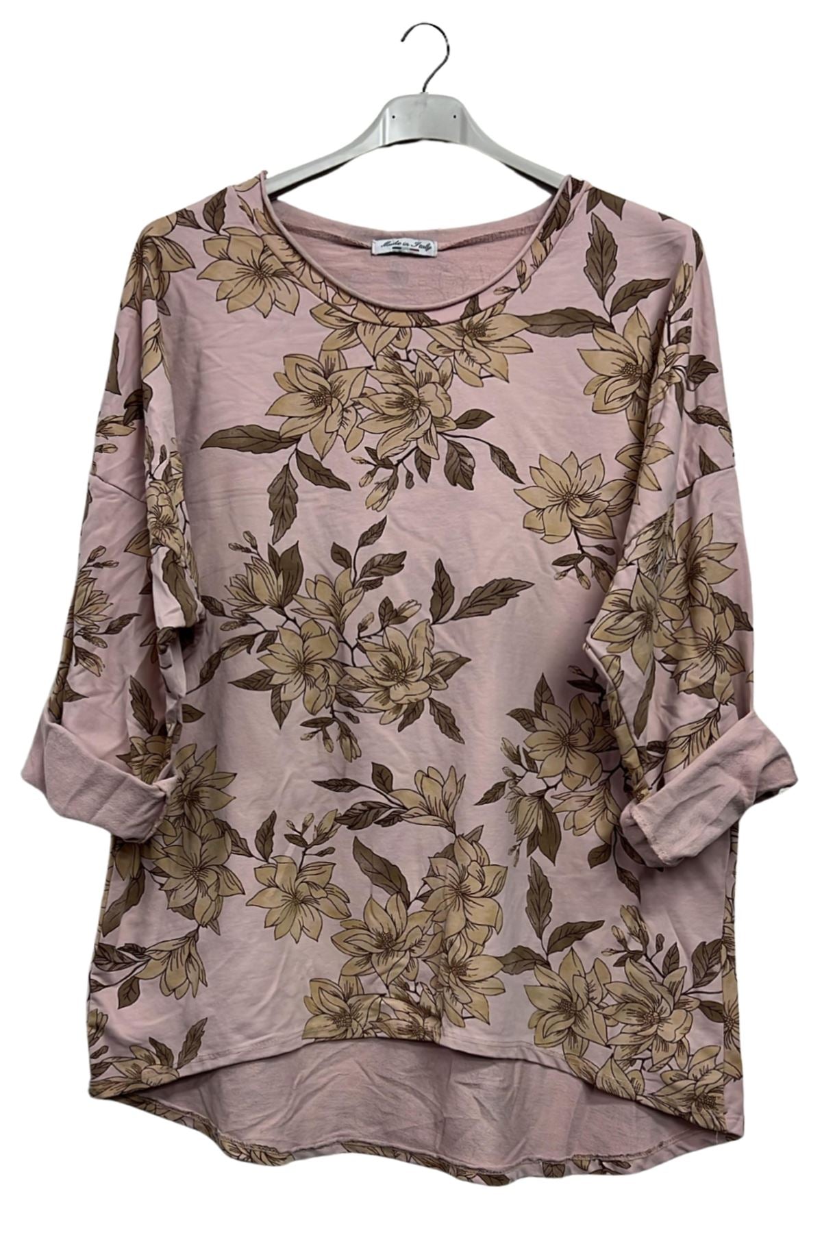 Floral Print High Low Hem Cotton Top