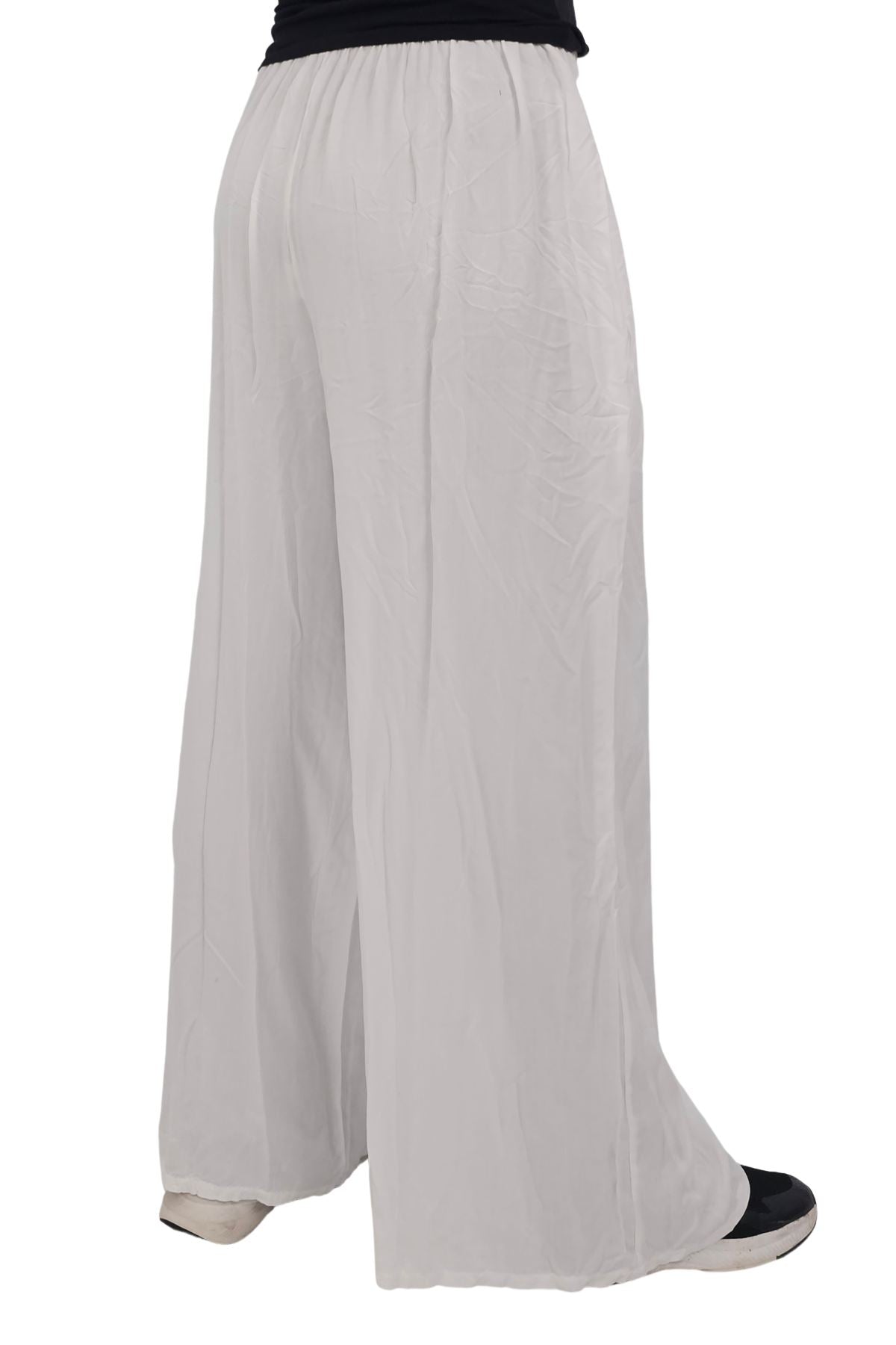 Plain Elasticated Waistband Wide Leg Palazzo
