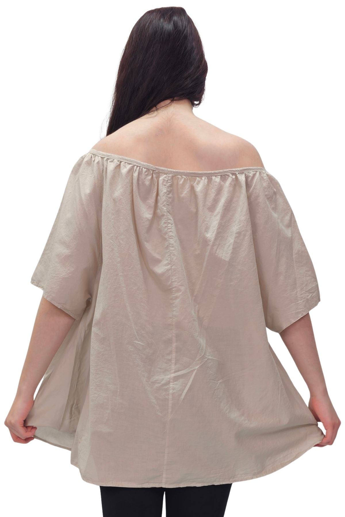 Plain Lace Tie Detailing Cotton Top