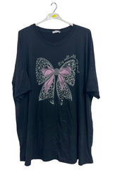 Leopard Bow Print Oversized Top