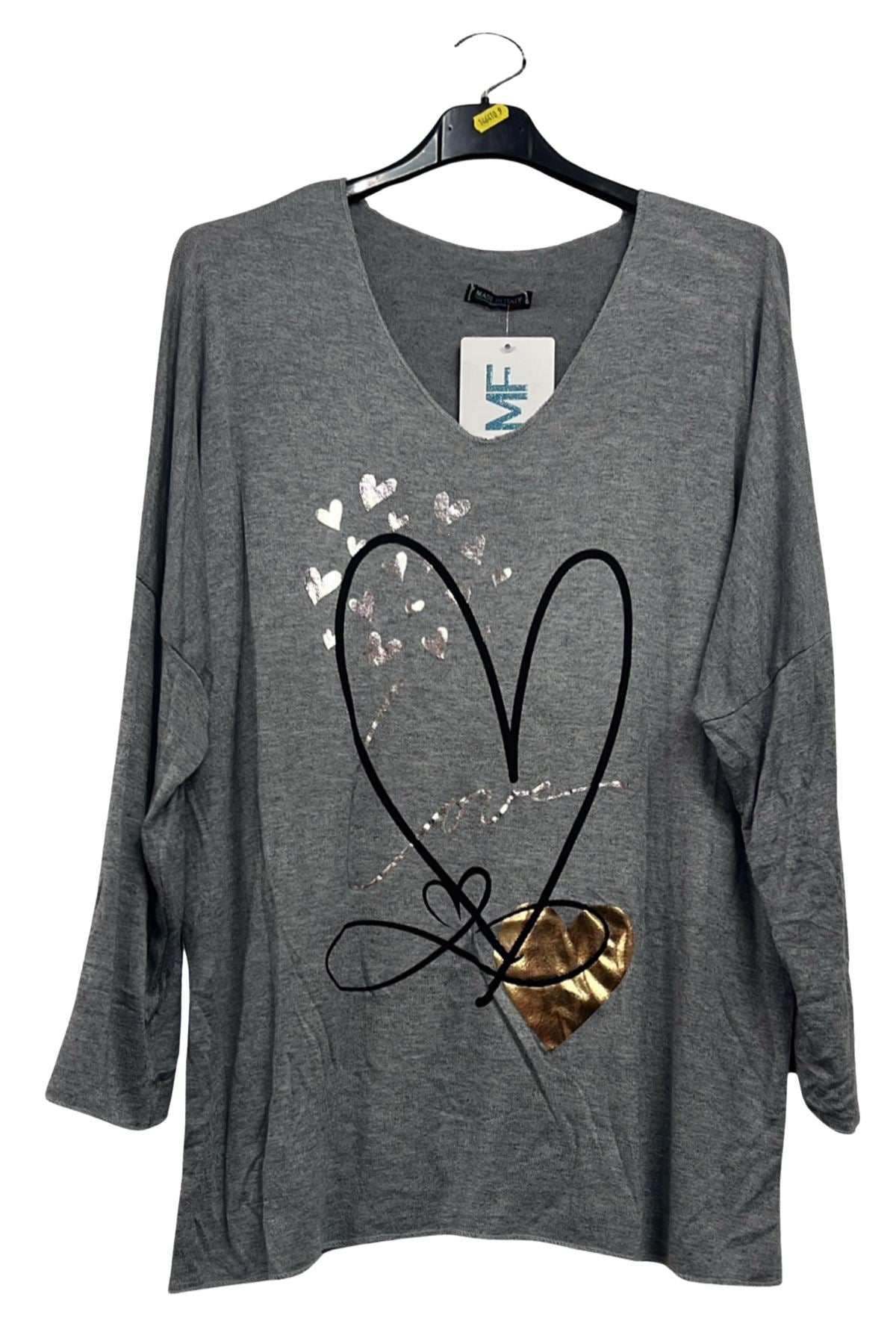 Shimmering Love Hearts Tunic Top