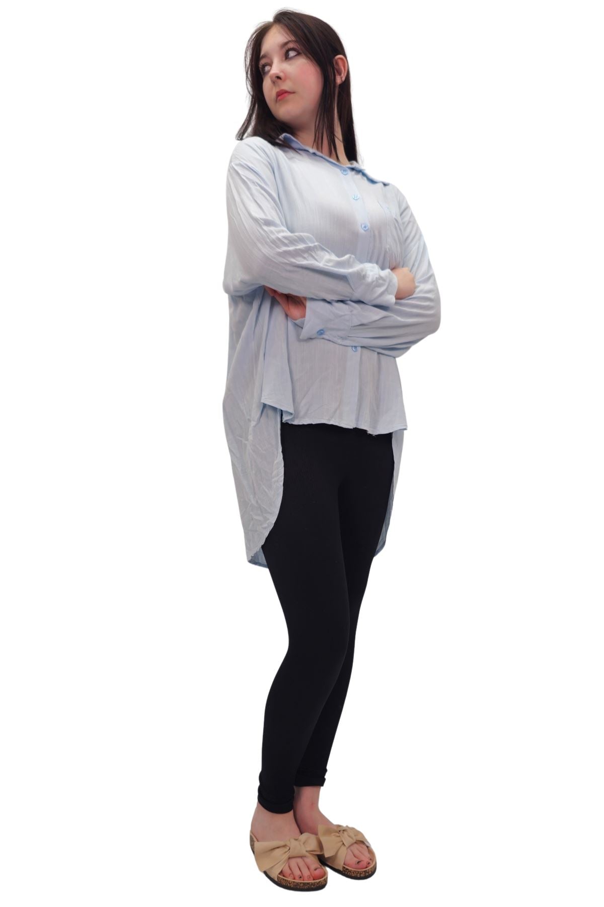 Plain Button-Down Front Shirt